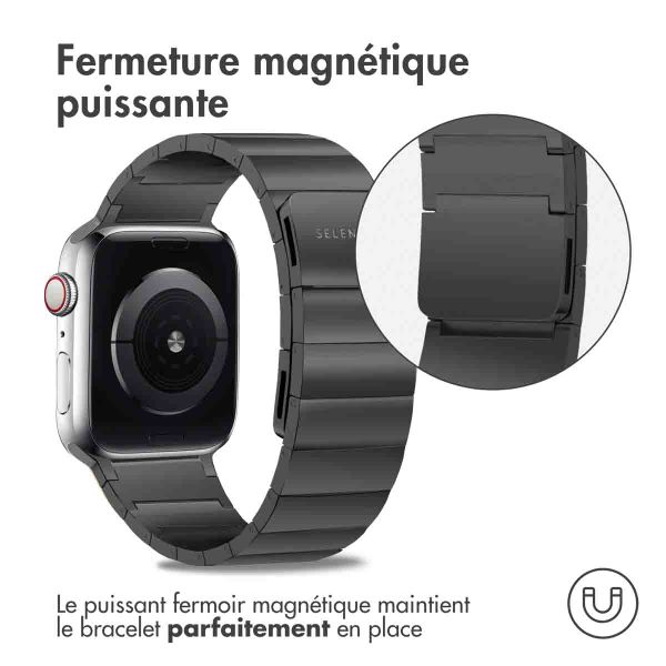 Selencia Bracelet magnétique en acier Apple Watch | 38/40/41/42 mm - Noir