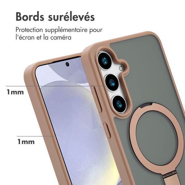 Accezz Coque Ring Stand avec MagSafe Samsung Galaxy S24 Plus - Marron