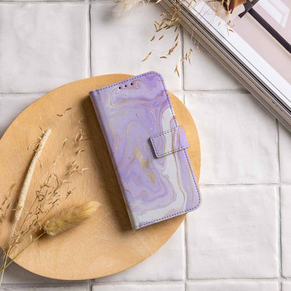 imoshion Étui de télephone portefeuille Design Samsung Galaxy A41 - Purple Marble