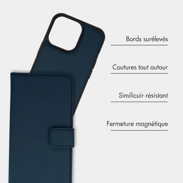 imoshion Étui portefeuille luxe 2-en-1 amovible Apple iPhone 13 Pro - Bleu