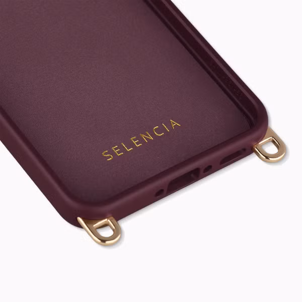 Selencia Coque arrière Rivièra avec MagSafe avec crochets amovibles Samsung Galaxy A37 (5G) - Bold Burgundy