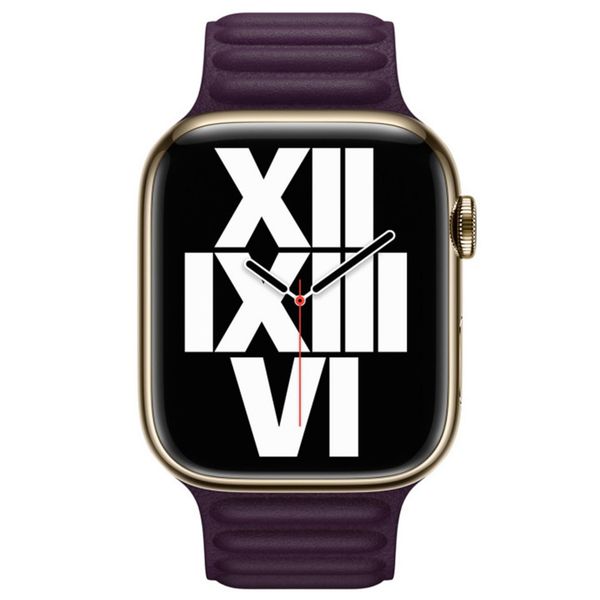 Apple Bracelet Leather Link Apple Watch | 44/45/46/49 mm - Taille S/M - Dark Cherry