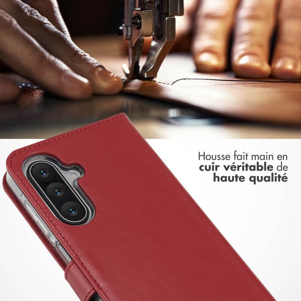 Selencia Étui portefeuille en cuir véritable Samsung Galaxy A17 (5G) / (4G) - Rouge