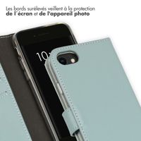 Selencia Étui portefeuille en cuir véritable Apple iPhone SE (2022 / 2020) / 8 / 7 / 6(s) - Air Blue