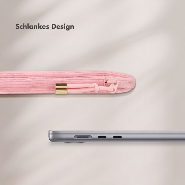 Selencia Pochette ordinateur Corduroy 13-14 pouces - Soft Blush