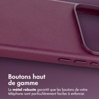 Accezz Coque arrière en cuir avec MagSafe Apple iPhone 18 Pro / 17 Pro - Heath Purple