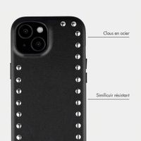 Selencia Coque arrière Studs avec MagSafe Apple iPhone 15 - Velvet Black