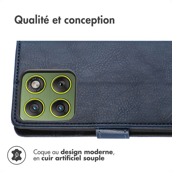 imoshion Étui de télephone portefeuille de luxe Motorola Edge 70 - Bleu foncé