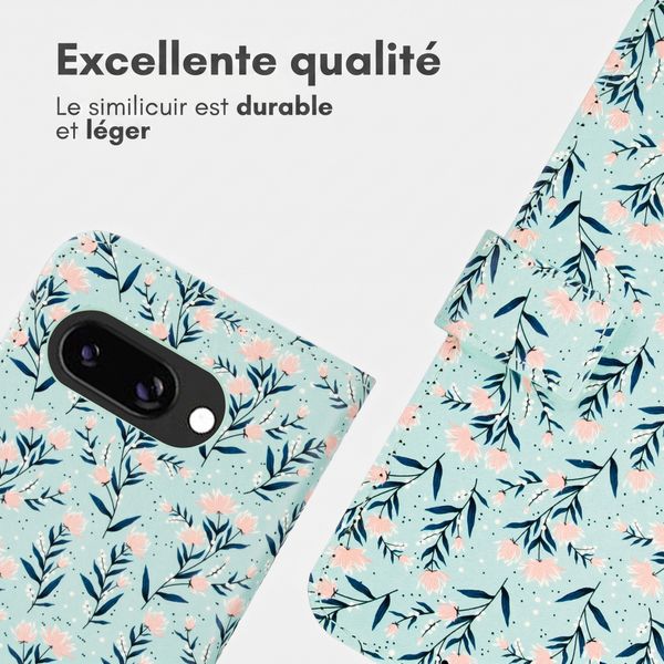 imoshion Étui de télephone portefeuille Design Google Pixel 9A - Blue Flowers