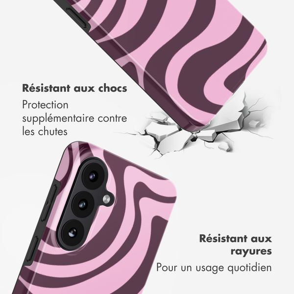Selencia Coque arrière Vivid avec MagSafe Samsung Galaxy S26 - Wavy Swirl Pink Plum