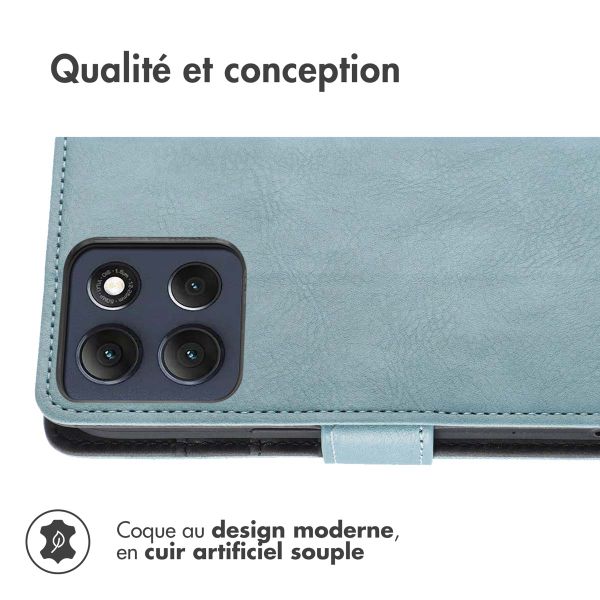 imoshion Étui de télephone portefeuille de luxe Motorola Moto G86 - Bleu clair