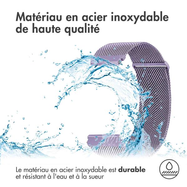 imoshion Bracelet magnétique milanais  - Connexion universelle 22 mm - Taille M - Violet