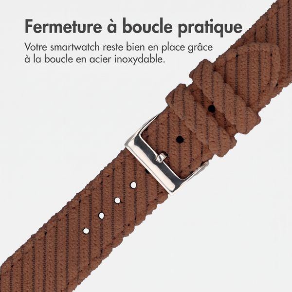 imoshion Bracelet en velours côtelé Apple Watch | 38/40/41/42 mm - Marron