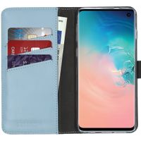 Selencia Étui portefeuille en cuir véritable Samsung Galaxy S10 - Air Blue
