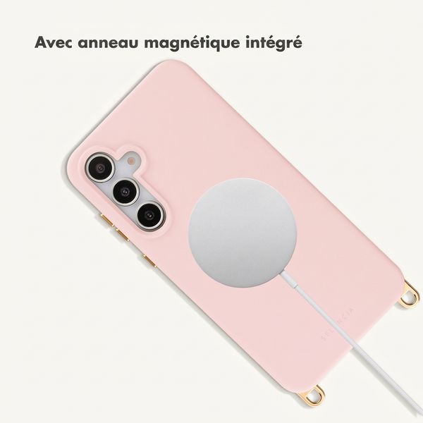 Selencia Coque arrière Rivièra avec MagSafe avec crochets amovibles Samsung Galaxy S25 / S24 - Sorbet Pink