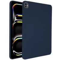 Accezz Coque Liquid Silicone avec porte-stylet Apple iPad Pro 13 (2025) M5 / (2024) M4 - Bleu foncé