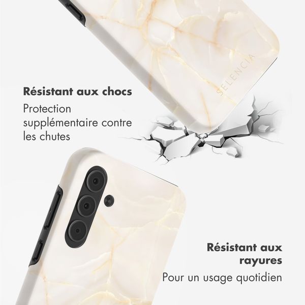 Selencia Coque arrière Vivid Samsung Galaxy A55 - Golden Beige Marble