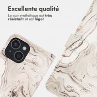 imoshion Étui de télephone portefeuille Design Apple iPhone 15 - Sandy Marble