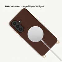 Selencia Coque arrière Rivièra avec MagSafe avec crochets amovibles Samsung Galaxy A57 (5G) - Choco Brown