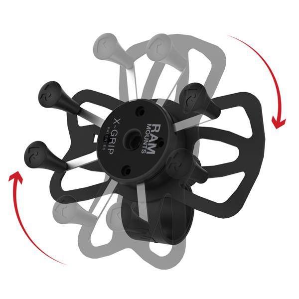RAM Mounts Support de téléphone X-Grip® Tough-strap pour vélo / scooter / moto - Rotation à 360° - Universel - Petit - Noir