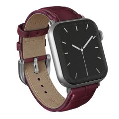 Burga Bracelet en cuir véritable Apple Watch | 38/40/41/42 mm - Mobwife / Silver