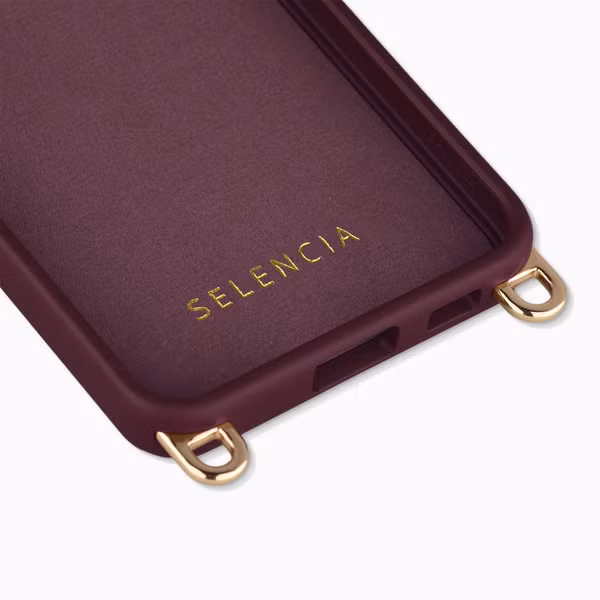 Selencia Coque arrière Rivièra avec MagSafe avec crochets amovibles Samsung Galaxy A57 (5G) - Bold Burgundy