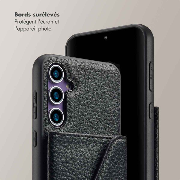 Selencia Coque de télephone Sera avec cordon et porte-cartes enveloppe Samsung Galaxy S23 FE - Noir