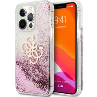 Guess Coque 4G Logo Liquid Glitter Apple iPhone 13 Pro Max - Rose