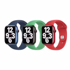 Apple 3 Pack Bracelet Sport pour Apple Watch | 38/40/41 mm - Taille S/M/L - Abyss Blue/ Bright Green/ (Product)RED