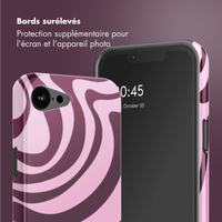 Selencia Coque arrière Vivid avec MagSafe Apple iPhone 17e / 16e - Wavy Swirl Pink Plum