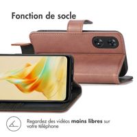 imoshion Étui de télephone portefeuille de luxe Oppo Reno 8 T (4G) - Marron