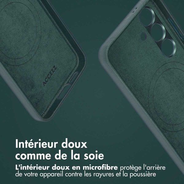Accezz Étui de télephone portefeuille en cuir 2-en-1 avec MagSafe Samsung Galaxy S24 - Cedar Green