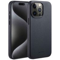 Accezz Coque arrière en cuir avec MagSafe Apple iPhone 15 Pro Max - Onyx Black