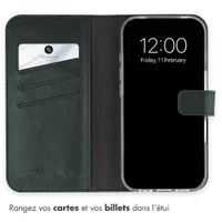 Selencia Étui portefeuille en cuir véritable Apple iPhone 18 Pro Max / 17 Pro Max - Vert