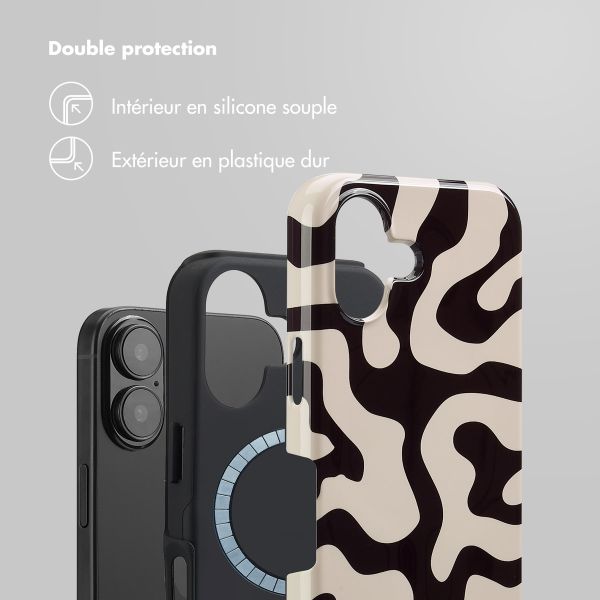 Selencia Coque arrière Vivid avec MagSafe Apple iPhone 16 - Art Wave Black