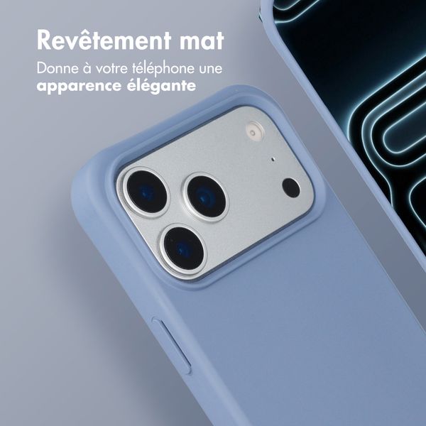 imoshion Coque arrière Color avec cordon amovible et MagSafe Apple iPhone 17 Pro - Ash Blue