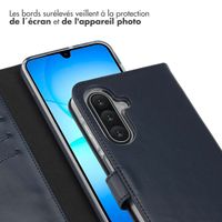 Selencia Étui portefeuille en cuir véritable Samsung Galaxy A17 (5G) / (4G) - Bleu