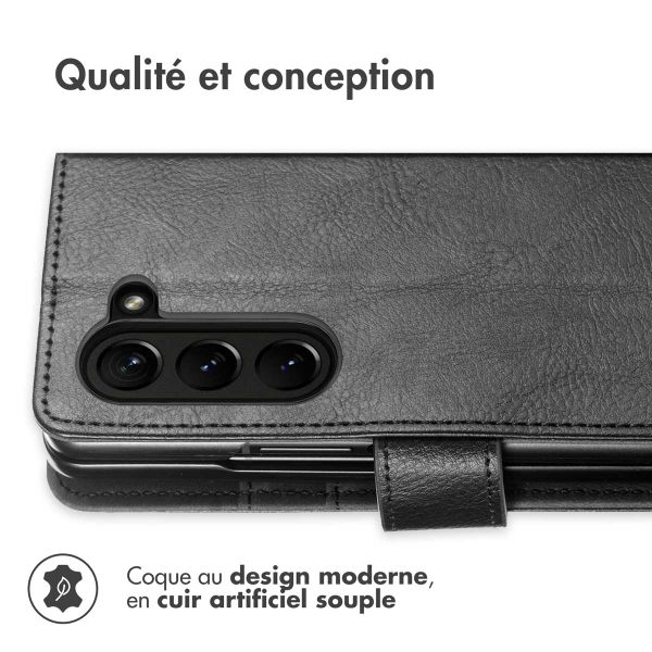 imoshion Étui de télephone portefeuille de luxe Samsung Galaxy Z Fold 5 - Noir