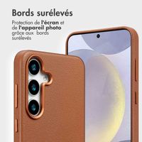 Accezz Étui de télephone portefeuille en cuir 2-en-1 avec MagSafe Samsung Galaxy S25 Plus - Sienna Brown