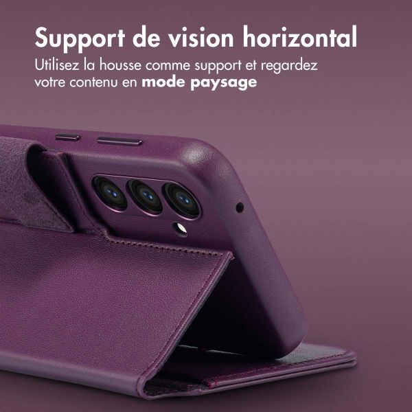 Accezz Étui de télephone portefeuille en cuir 2-en-1 avec MagSafe Samsung Galaxy S24 Plus - Heath Purple