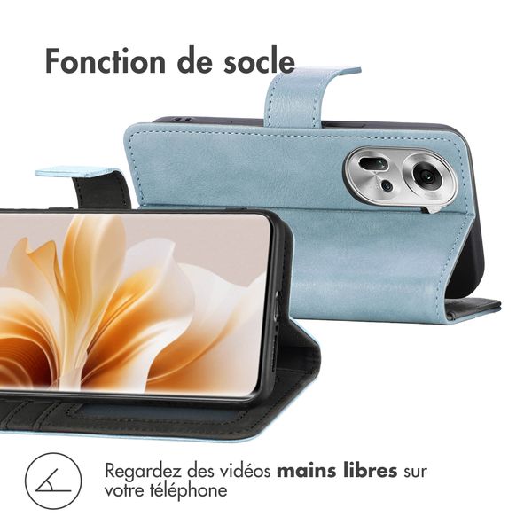 imoshion Étui de télephone portefeuille de luxe Oppo Reno 11 F - Bleu clair