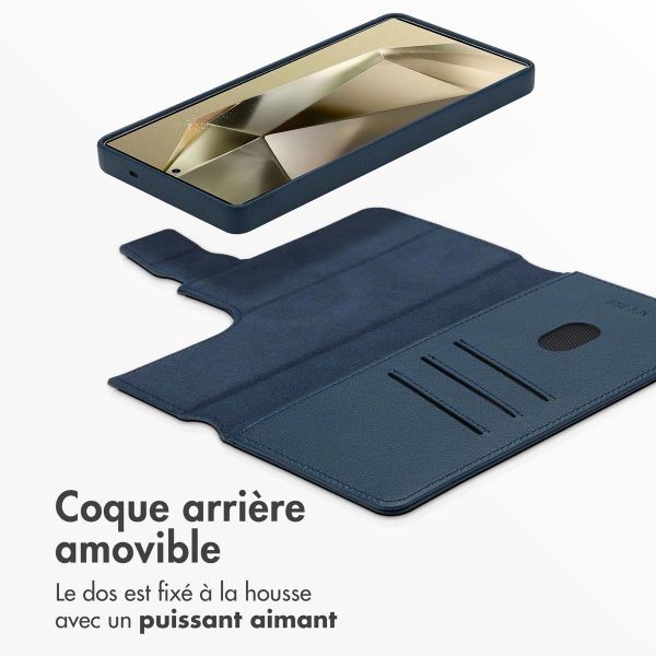 Accezz Étui de télephone portefeuille en cuir 2-en-1 avec MagSafe Samsung Galaxy S25 Ultra - Nightfall Blue
