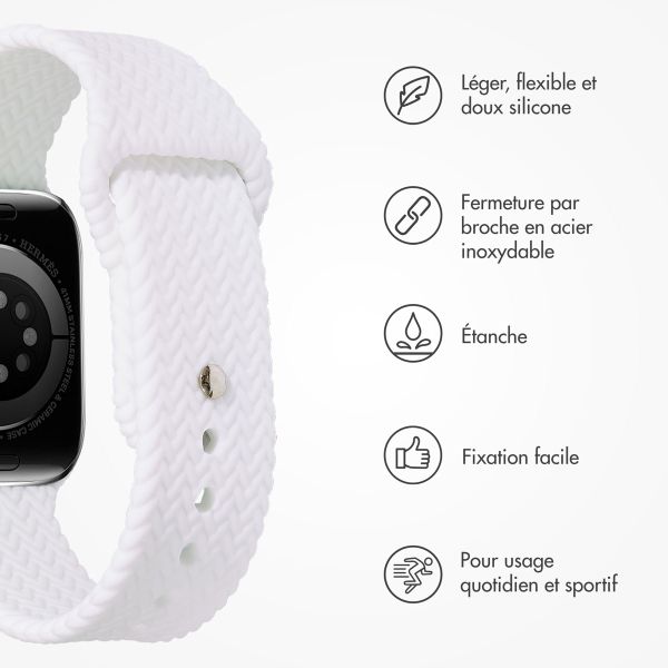 imoshion Bracelet tressé en silicone Apple Watch | 38/40/41/42 mm - Blanc