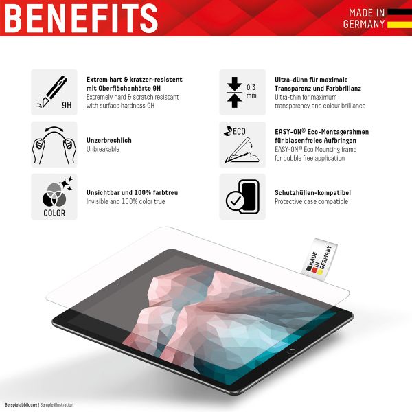 Displex Protection d'écran en verre trempé Samsung Galaxy Tab S11 / S10 Lite / S10 FE / S9 FE / S9 / S8 / S7