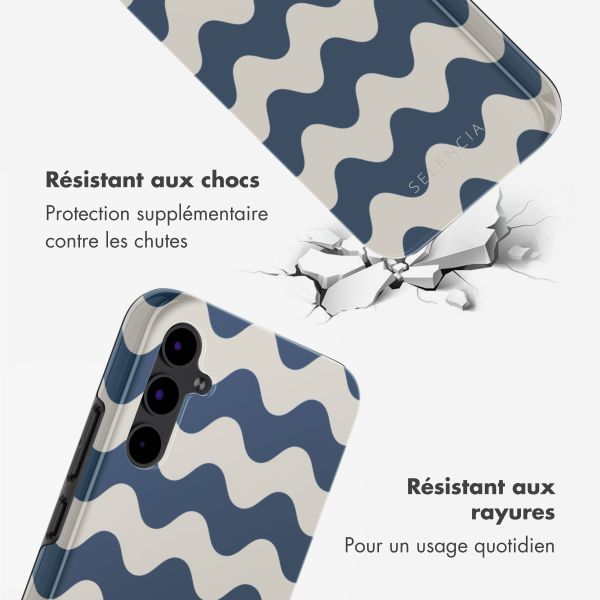 Selencia Coque arrière Vivid Samsung Galaxy A34 (5G) - Wave Vibes Classic Blue