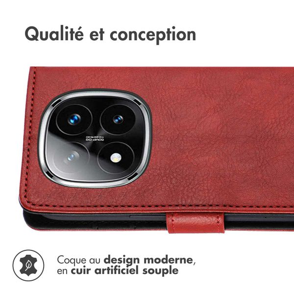 imoshion Étui de télephone portefeuille de luxe Xiaomi Redmi Note 14 Pro (5G) - Rouge