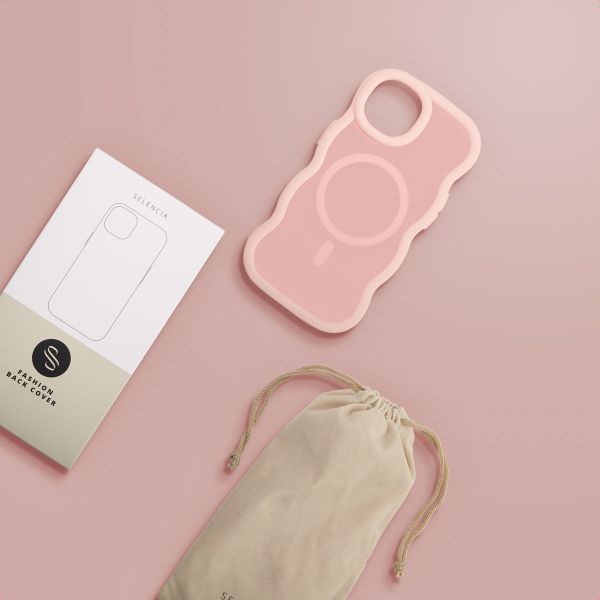 Selencia Coque arrière Wavy avec MagSafe Apple iPhone 14 / 13 - Soft Pink