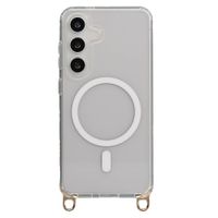 Selencia Coque arrière Rivièra MagSafe avec crochets amovibles Samsung Galaxy S25 / S24 - Transparent