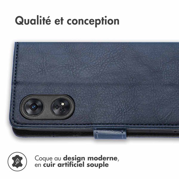 imoshion Étui de télephone portefeuille de luxe Oppo Reno 8 T (4G) - Bleu foncé