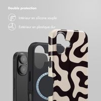Selencia Coque arrière Vivid avec MagSafe Apple iPhone 16 - Art Wave Black
